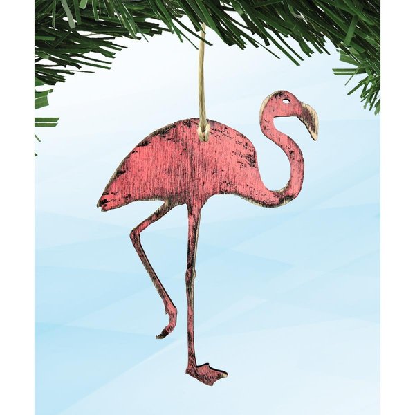 Designocracy Flamingo Wooden Ornament 99544O